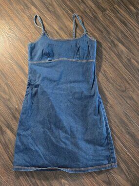 AQUA BLUES Cotton/Spandex Blue Denim Casual Dress NWOT/SIZE M